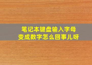 笔记本键盘输入字母变成数字怎么回事儿呀