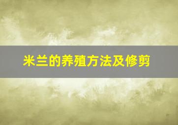 米兰的养殖方法及修剪