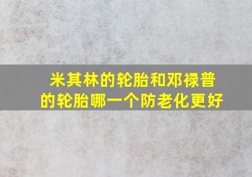 米其林的轮胎和邓禄普的轮胎哪一个防老化更好