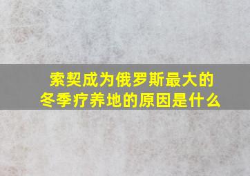 索契成为俄罗斯最大的冬季疗养地的原因是什么