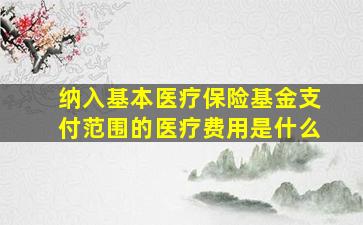 纳入基本医疗保险基金支付范围的医疗费用是什么