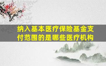 纳入基本医疗保险基金支付范围的是哪些医疗机构