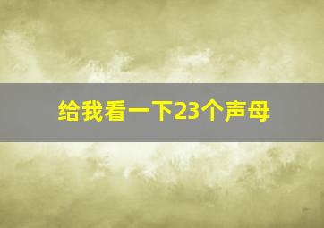 给我看一下23个声母