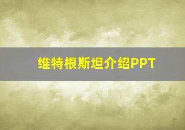 维特根斯坦介绍PPT