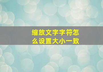 缩放文字字符怎么设置大小一致