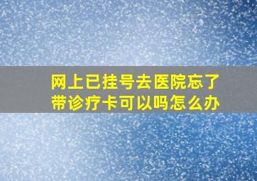 网上已挂号去医院忘了带诊疗卡可以吗怎么办