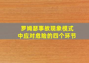 罗姆瑟事故现象模式中应对危险的四个环节