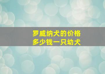 罗威纳犬的价格多少钱一只幼犬