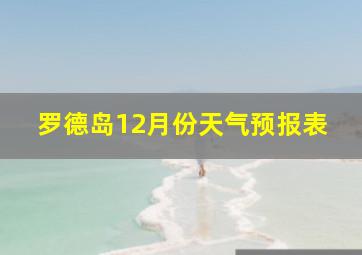 罗德岛12月份天气预报表