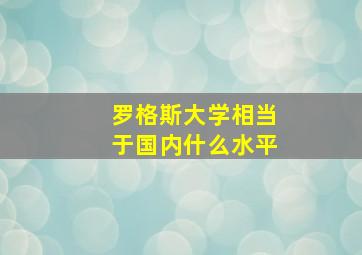 罗格斯大学相当于国内什么水平