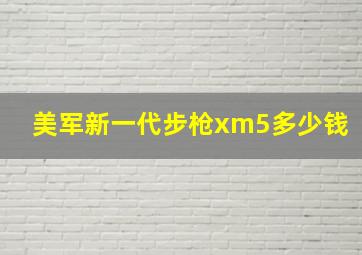 美军新一代步枪xm5多少钱