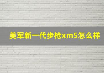 美军新一代步枪xm5怎么样