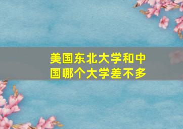 美国东北大学和中国哪个大学差不多