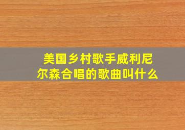 美国乡村歌手威利尼尔森合唱的歌曲叫什么