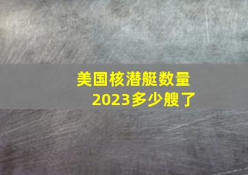 美国核潜艇数量2023多少艘了