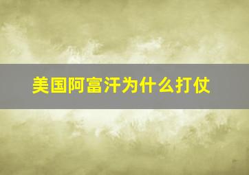 美国阿富汗为什么打仗