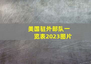 美国驻外部队一览表2023图片