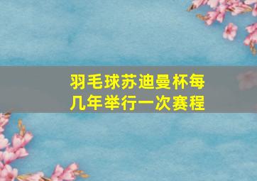 羽毛球苏迪曼杯每几年举行一次赛程