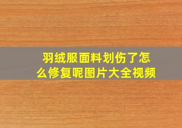 羽绒服面料划伤了怎么修复呢图片大全视频