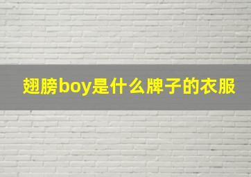 翅膀boy是什么牌子的衣服