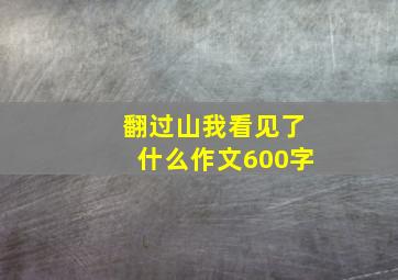 翻过山我看见了什么作文600字