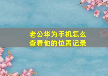 老公华为手机怎么查看他的位置记录