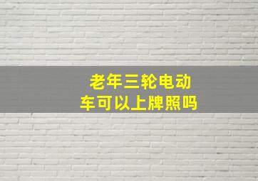 老年三轮电动车可以上牌照吗