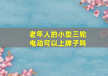 老年人的小型三轮电动可以上牌子吗