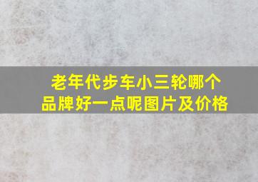 老年代步车小三轮哪个品牌好一点呢图片及价格