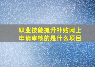 职业技能提升补贴网上申请审核的是什么项目