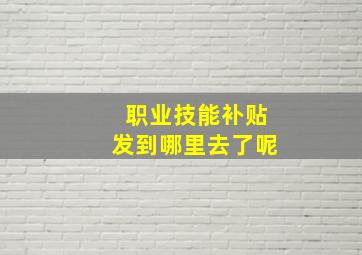 职业技能补贴发到哪里去了呢