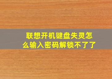 联想开机键盘失灵怎么输入密码解锁不了了