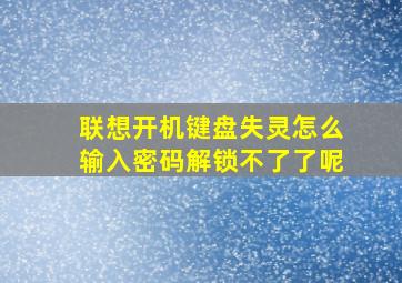 联想开机键盘失灵怎么输入密码解锁不了了呢