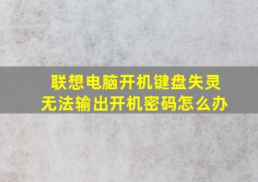 联想电脑开机键盘失灵无法输出开机密码怎么办