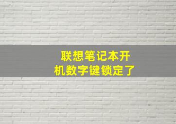 联想笔记本开机数字键锁定了