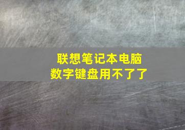 联想笔记本电脑数字键盘用不了了