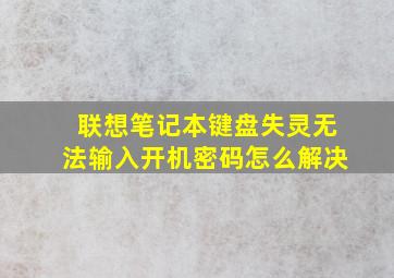 联想笔记本键盘失灵无法输入开机密码怎么解决