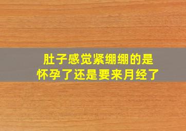 肚子感觉紧绷绷的是怀孕了还是要来月经了