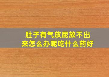 肚子有气放屁放不出来怎么办呢吃什么药好