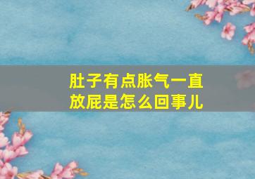 肚子有点胀气一直放屁是怎么回事儿