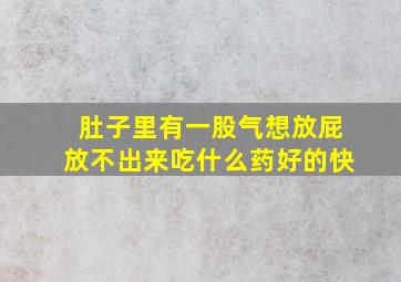 肚子里有一股气想放屁放不出来吃什么药好的快