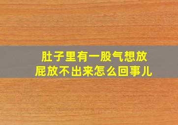 肚子里有一股气想放屁放不出来怎么回事儿