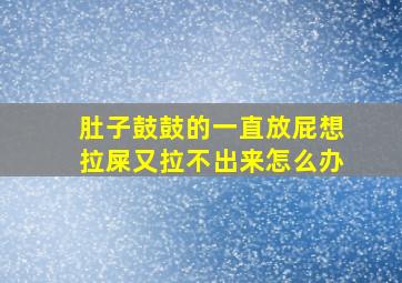 肚子鼓鼓的一直放屁想拉屎又拉不出来怎么办