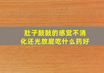 肚子鼓鼓的感觉不消化还光放屁吃什么药好