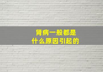 肾病一般都是什么原因引起的