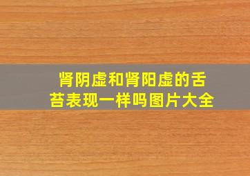 肾阴虚和肾阳虚的舌苔表现一样吗图片大全