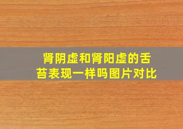 肾阴虚和肾阳虚的舌苔表现一样吗图片对比