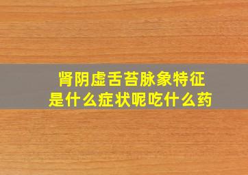 肾阴虚舌苔脉象特征是什么症状呢吃什么药