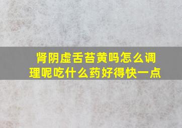 肾阴虚舌苔黄吗怎么调理呢吃什么药好得快一点