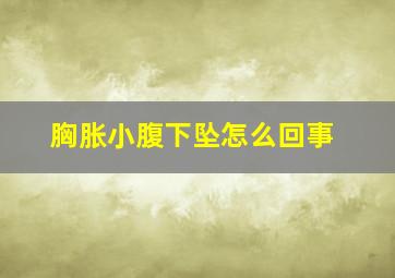 胸胀小腹下坠怎么回事